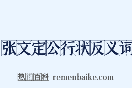 张文定公行状反义词是什么意思的图片